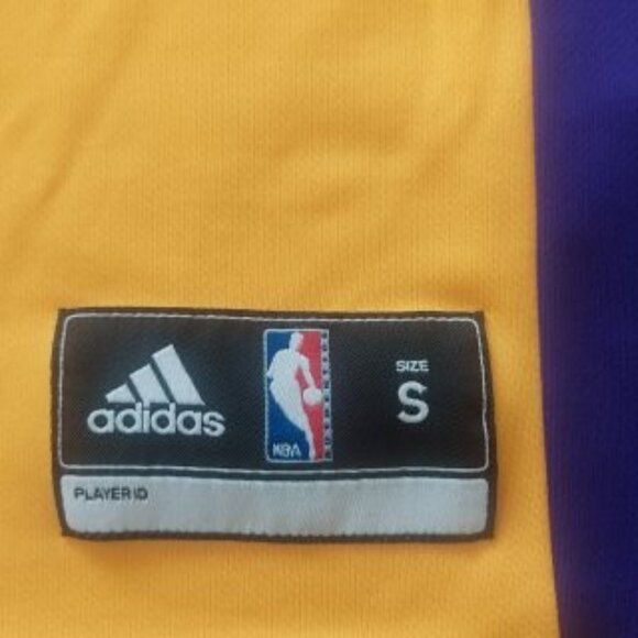 Adidas NBA LA Lakers Jersey Yellow Polyester Men's Size S RN#119208 - Picture 6 of 11